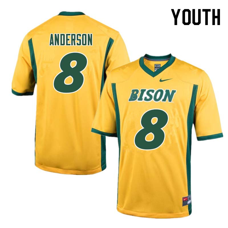 Youth #8 Bruce Anderson North Dakota State Bison College Football Jerseys Sale-Yellow - Click Image to Close